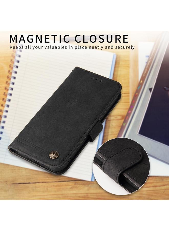 S-TOP Case For Samsung Galaxy F06 5G / M06 5G Skin Feel Life Tree Metal Button Leather Phone Case - Image 5