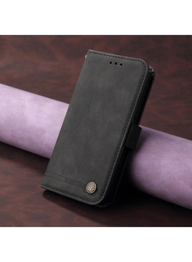 S-TOP Case For Samsung Galaxy F06 5G / M06 5G Skin Feel Life Tree Metal Button Leather Phone Case - Image 2