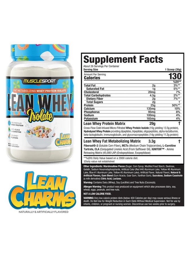 مسل سبورت - مسحوق بروتين Lean Whey Revolution™ - بروتين مصل اللبن المعزول - منخفض السعرات الحرارية، منخفض الكربوهيدرات، منخفض الدهون، نكهات لا تصدق - 25 جرام بروتين لكل مغرفة (2 رطل، Lean Charms) - Image 1