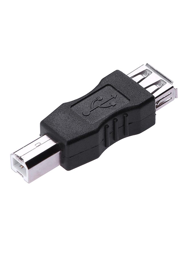 USB 2.0 A Female To B Male Adapter Connector AF To BM Converter For Printer Black - Image 1