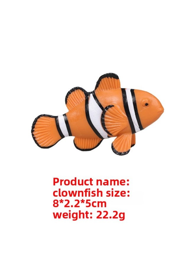 Simulation Animal Model Wild Animal Marine Life Home Decoration Children's Early Education Toys-Color:KZ4017 Clownfish - Image 1