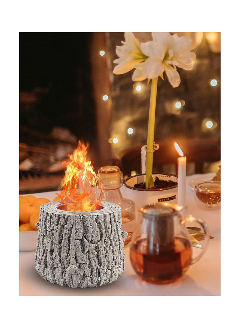 SOLARAE Tabletop Fire Pit Table Top Mini Fireplace, Portable Tree Stump Smores Maker, Smokeless & Odorless Firepit Bowl for Indoor, Outdoor, Camping, Outside, Garden, Patio, Decor Gift - Image 2