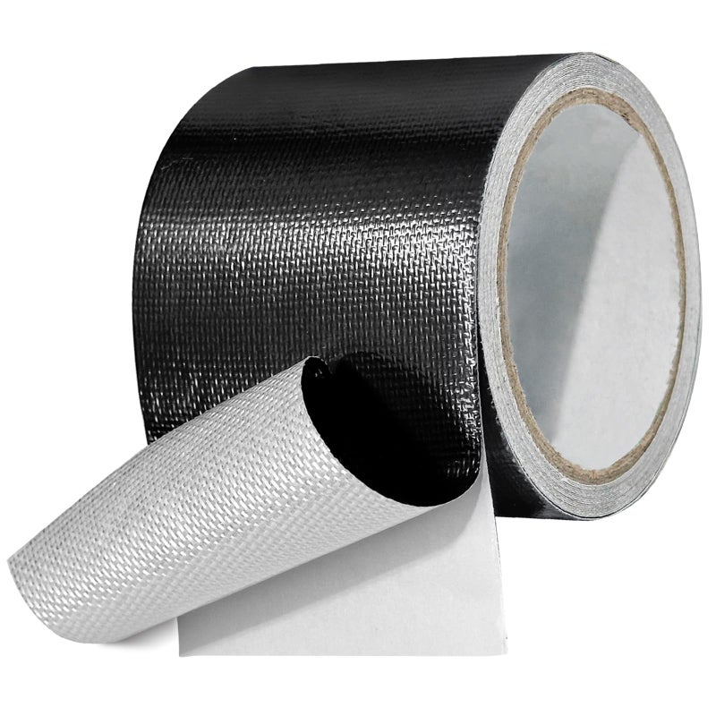 Tikfoam Waterproof Repair Tape for Fabric, Awning, RV Roof, Underbelly, Tarp, Tent, Sail and Boat Cover Outdoor Repair Patch, Heavy Duty, UVproof, Multipurpose Black - Image 1