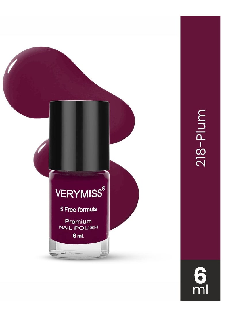 VERYMISS Verymiss Premium Non UV Gel Nail Polish 6 ml 218 Plum  - Image 2