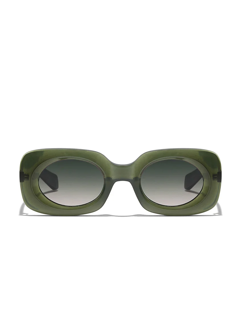 Blackout Duo,Women Sunglasses, Rectangle Sunglasses, UV Protection: UV400 (Green,Green)