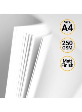 White Paper Card A4 250GSM 25 Sheets Matt Finish Paper Card Stock for Brochures, Flyers, Art Prints, Educational Materials, Invitations, Menus, DIY Projects Card Paper Blank White Cardstock - view 2