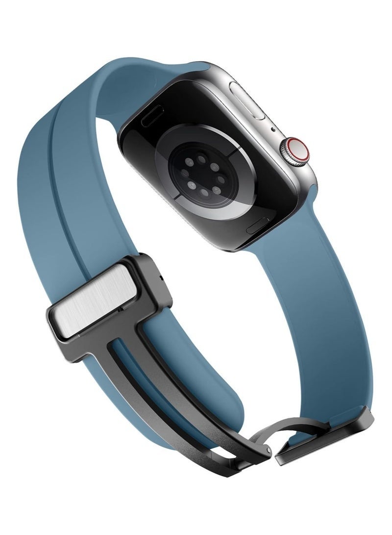 DUSALA Magnetic Silicone Watch Band 38mm/40mm/41m Quick Release Strap for Men & Women Soft Skin Friendly Sport Replacement Band for Smartwatch & Analog Watches Durable, Waterproof, Magnetic Folding Clasp for All-Day Comfort - Image 2