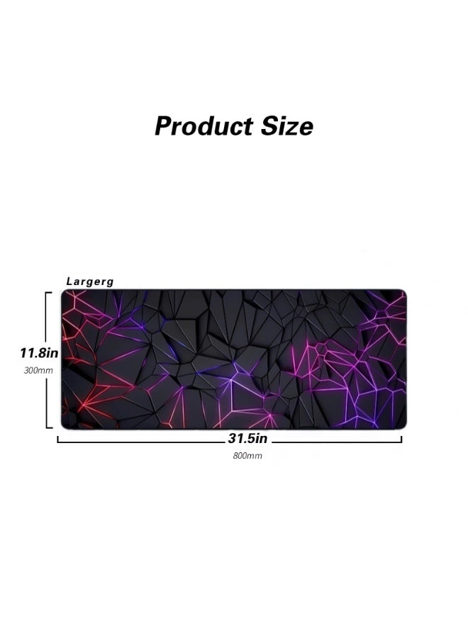لوحة ماوس ألعاب كبيرة (٨٠٠x٣٠٠ سم) - سادة مكتب مقاومة للماء وغير قابلة للانزلاق بقاعدة مطاطية سميكة لألعاب الكمبيوتر والمكتب والاستخدام المنزلي - Image 3