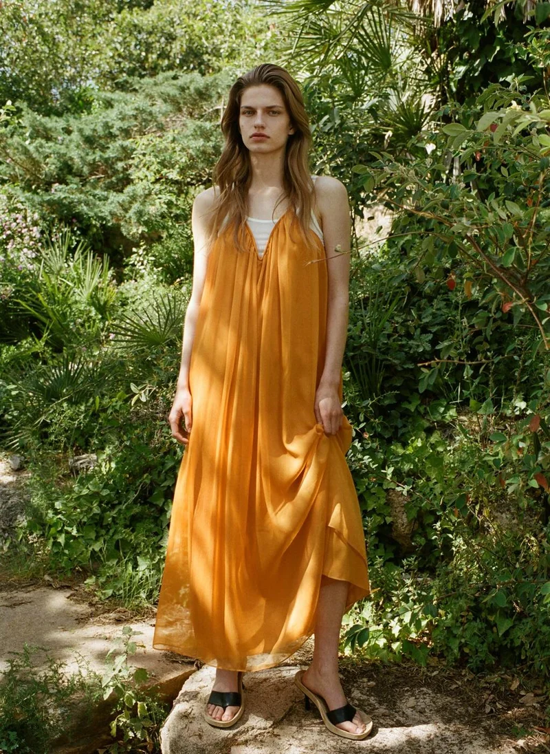 مانجو Chiffon V-Neck Dress