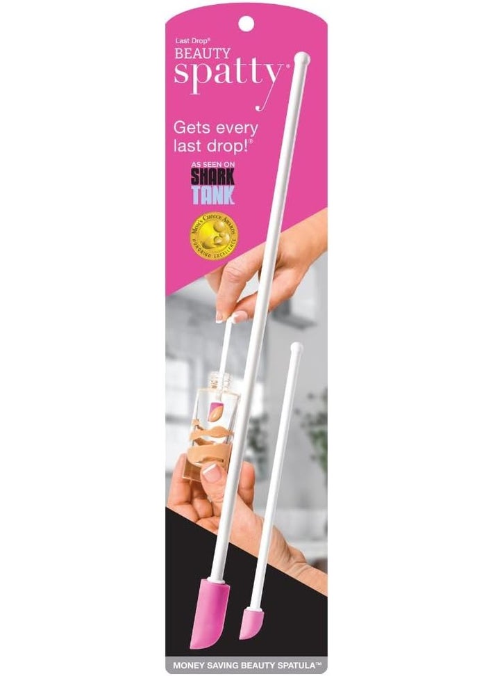 Spatty Daddy Makeup Spatula Set (6 and 12 Inch Pink) Shark Tank Mom Made to Scrape Last Drop of Beauty Products, Foundation, Good Gifts for Women, Teen, Grandma, Mom Stocking Stuffers Under 10 Dollars