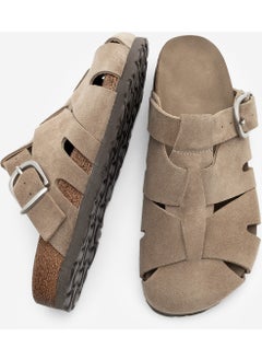 MARJIN Women's Leather Closed Front Casual Olive Suede Slippers Yolis  - Image 5