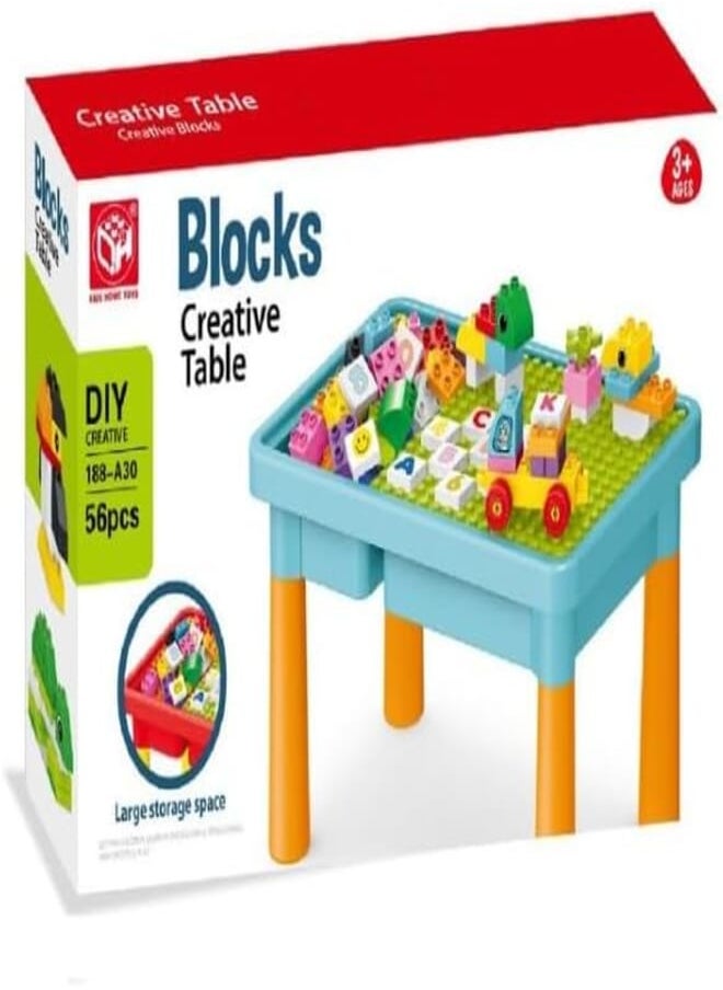 Dream Land Blocks Creative Table 56 Pieces - 188-A30 