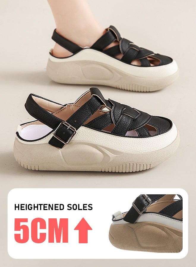 صندل نسائي خفيف الوزن وأنيق للمشي، متنفس وغير قابل للانزلاق، مريح ومرتفع وناعم - Image 2