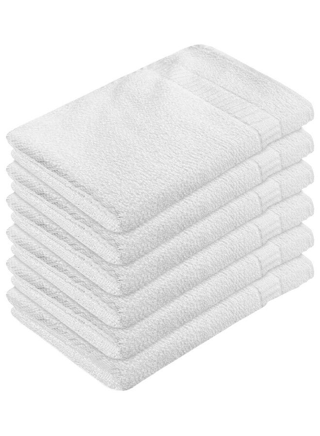 Kuber Industries Medium Size Cotton Face Towel, 30"x18"- Pack of 6 (White) -HS43KUBMART26627 - Image 1