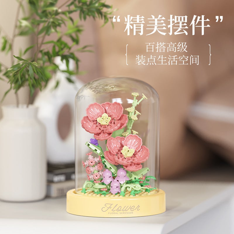 Sunflower Preserved Flower Building Blocks with Dust Cover, Educational DIY Toy - Image 3