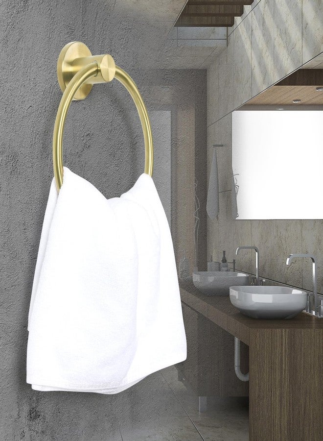 HouseAid Stainless Steel Towel Ring for Bathroom Hand Towel Holder Modern Circle Towel Hanger Round Towel Rack Wall Mounted Brushed Gold - Image 2