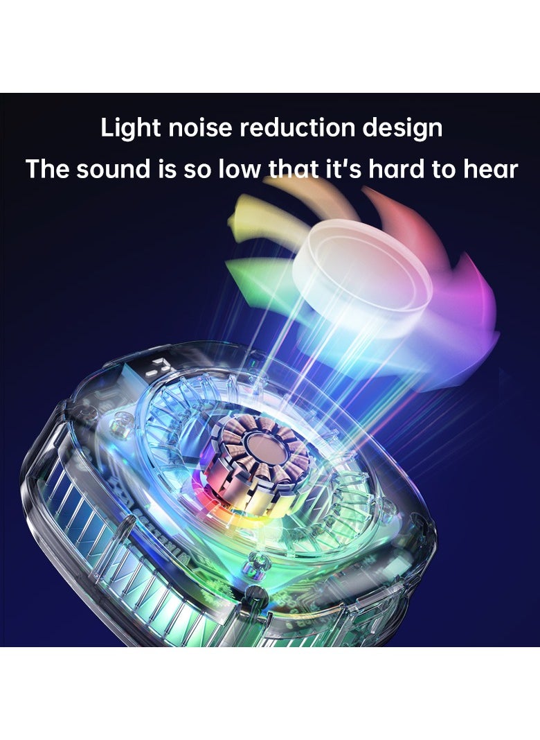 Magnetic mobile phone cooler, iPad mobile phone cooling fan with semiconductor cooling chip, universal mobile phone radiator suitable for Tiktok live broadcast, outdoor Vlog, mobile games； For universal iPhone/Android smartphones