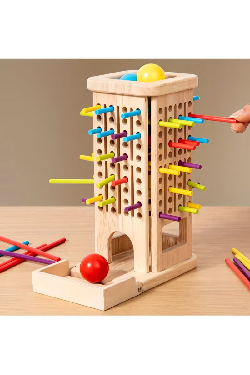 Montessori Game Wooden Board Game, 42 Colorful Wooden Sticks Dice Game Math Educational Toys for 3 4 5 6 Years Old, Fine Motor Skills Toys & Counting Toy Family Game Travel Toys Gifts for Kids - Image 4