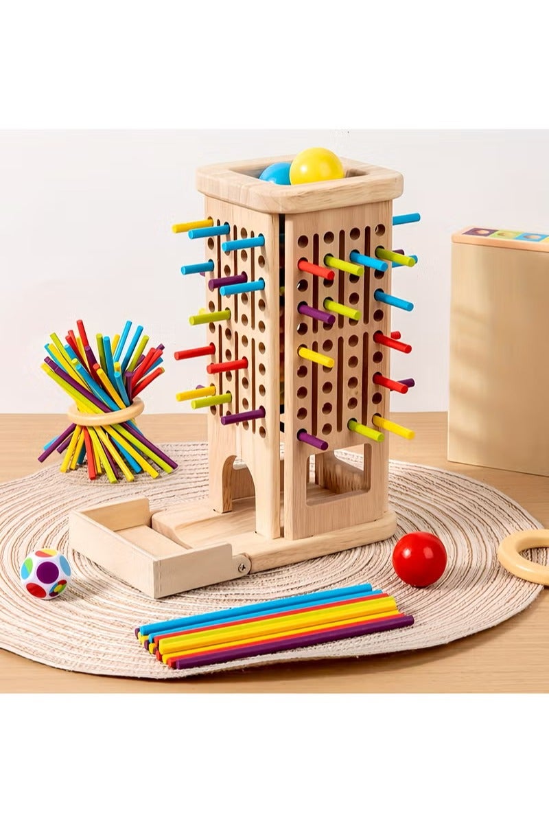 Montessori Game Wooden Board Game, 42 Colorful Wooden Sticks Dice Game Math Educational Toys for 3 4 5 6 Years Old, Fine Motor Skills Toys & Counting Toy Family Game Travel Toys Gifts for Kids - Image 5