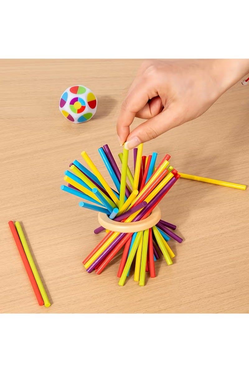 Montessori Game Wooden Board Game, 42 Colorful Wooden Sticks Dice Game Math Educational Toys for 3 4 5 6 Years Old, Fine Motor Skills Toys & Counting Toy Family Game Travel Toys Gifts for Kids - Image 3