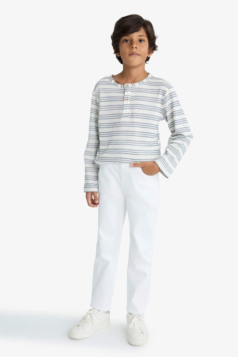 DeFacto Boy Crew Neck Striped Sweatshirt - Image 2