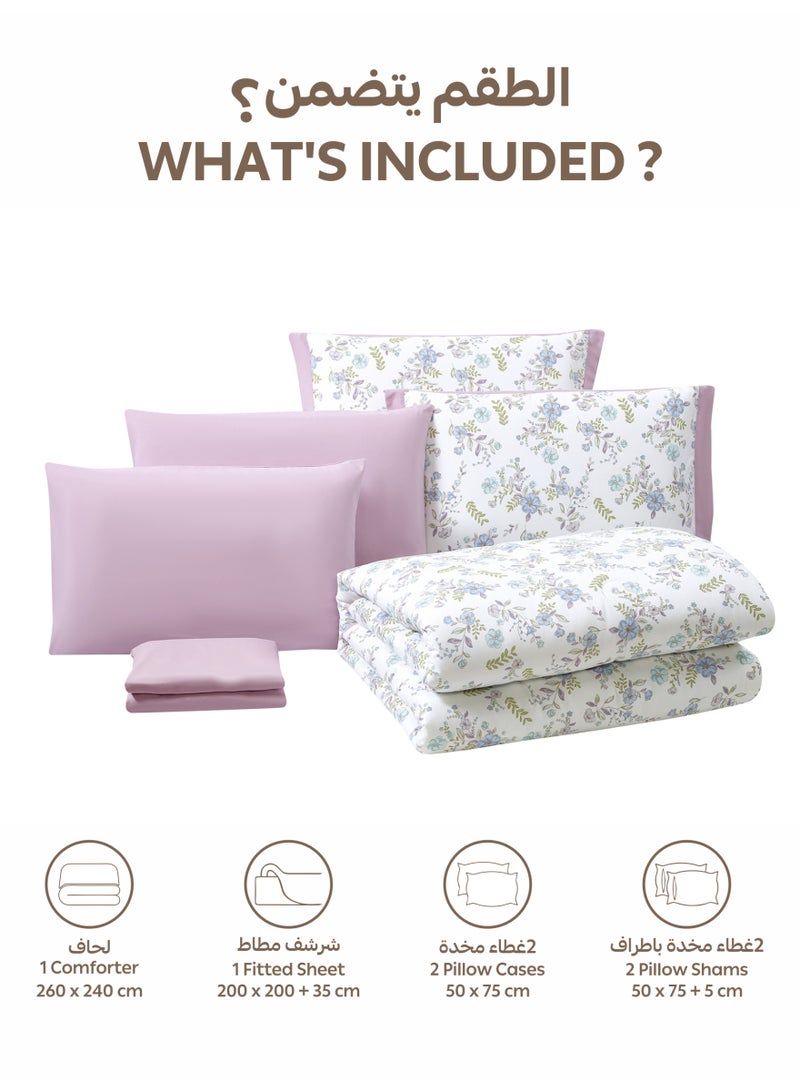 Doona Bedding Comforter Set, Fits 200×200 cm King Size Bed – 6 Pcs Reversible Printed Design – 350 GSM All-Season Comforter – Premium Brushed Microfiber - Image 4