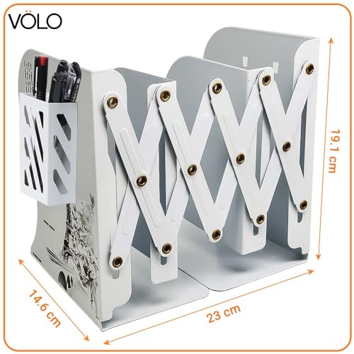 Volo Expandable Bookcase Desktop Bookend/Book Stand/Book Holder/Book Organizer, Office Book Organizer Box Book Stand, Book Organiser, File Holders Organizer (Color : Blue) - Image 3