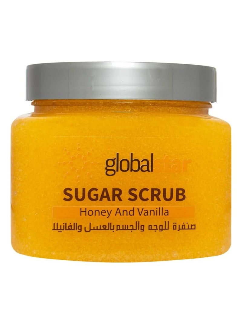 Global Star Sugar Scrub For Face and Body With Honey and Vanilla 600 Grams  - Image 1