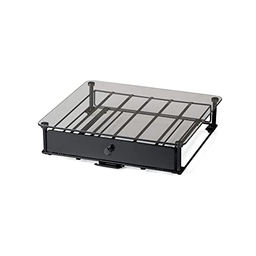 Nifty Solutions Nifty Rolling Coffee Pod Drawer – Tempered Glass, Black, Compatible with K-Cups, 36 Pod Pack Holder, Compact Under Coffee Pot Storage Drawer, Slim Home Kitchen Counter Organizer - Image 1