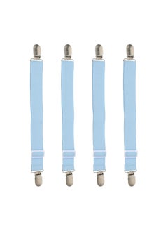 Bed Sheet Holder Strap Fastener, 4pcs Adjustable Mattress Sheets Holder Clips Sheet Fastener Sheet Corner Holder Elastic Band Sheet Suspender Gripper Blue
