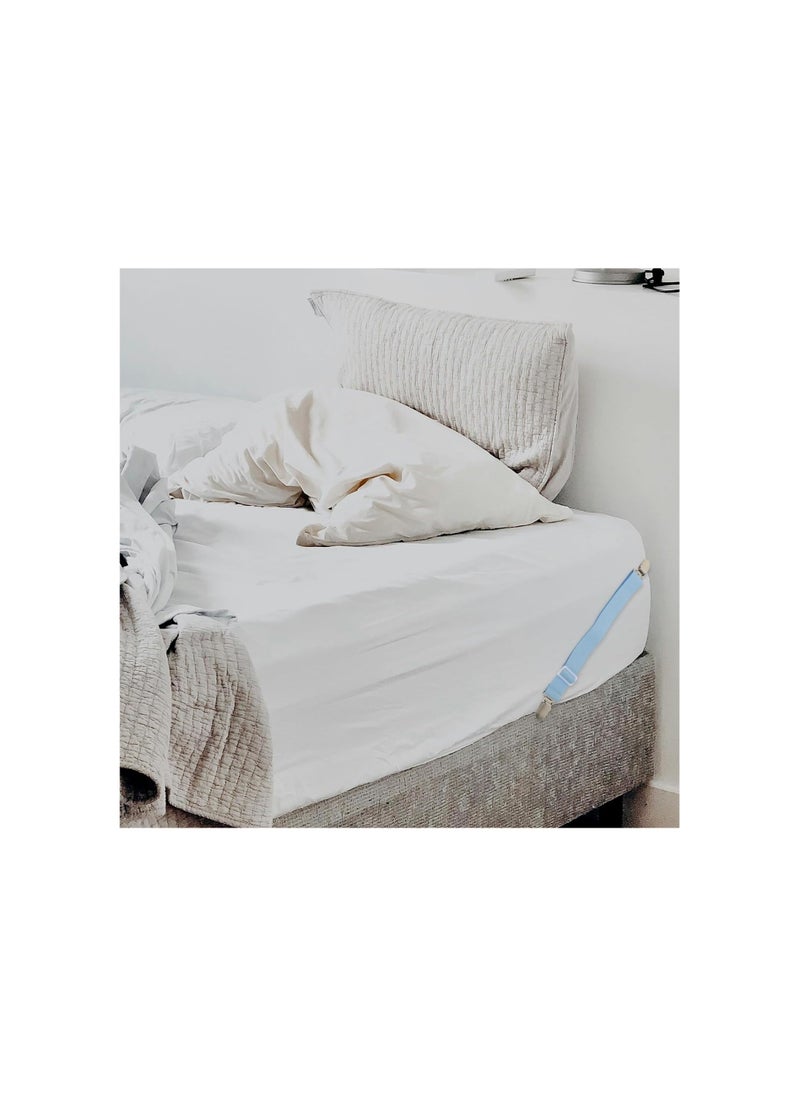Generic - Bed Sheet Holder Strap Fastener, 4pcs Adjustable Mattress Sheets Holder Clips Sheet Fastener Sheet Corner Holder Elastic Band Sheet Suspender Gripper Blue - Image 1