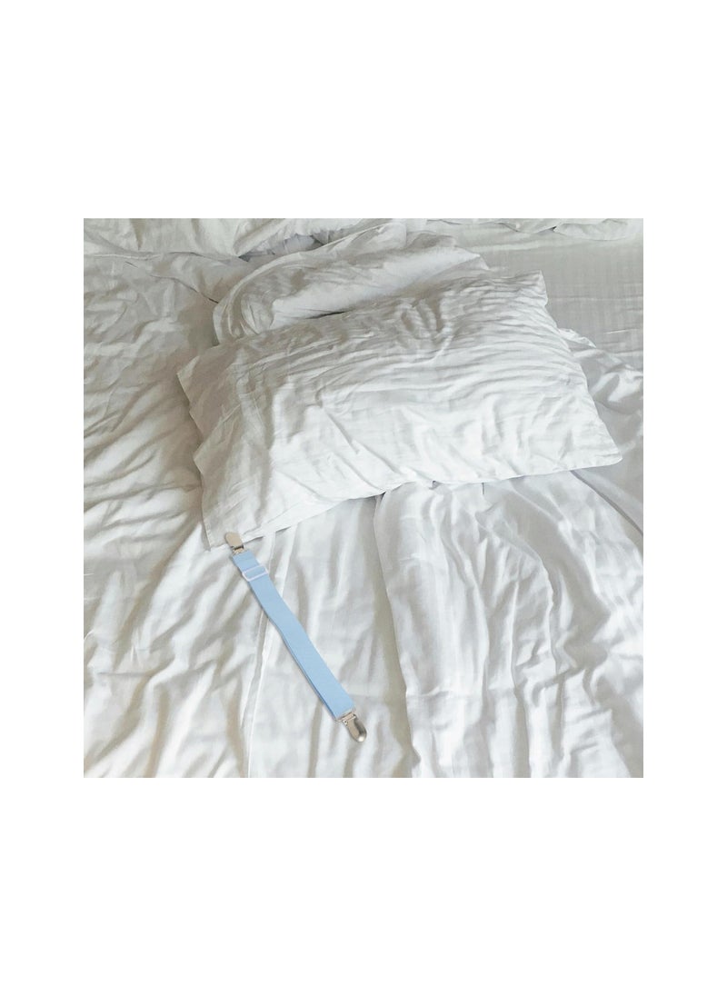 Generic - Bed Sheet Holder Strap Fastener, 4pcs Adjustable Mattress Sheets Holder Clips Sheet Fastener Sheet Corner Holder Elastic Band Sheet Suspender Gripper Blue - Image 1