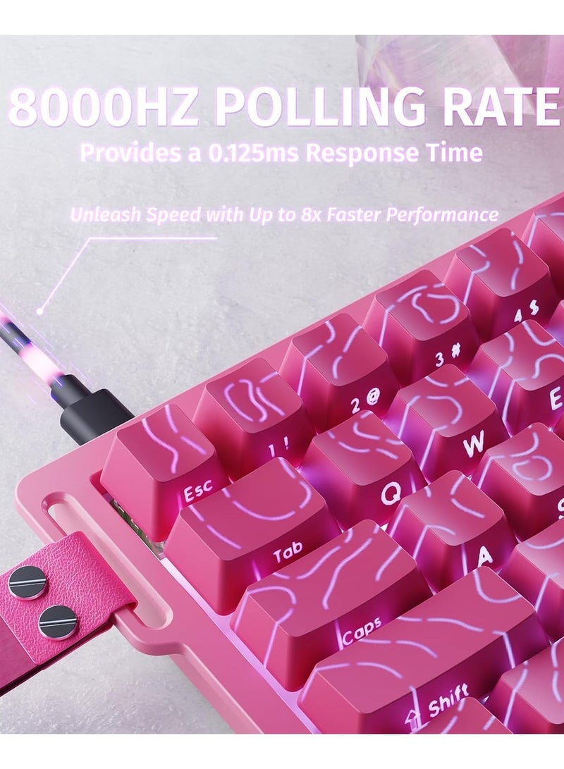 Attack Shark X68 HE Rapid Trigger Mechanical Gaming Keyboard 60% Wired TKL with Adjustable Actuation,Hall Effect Magnetic Switch,8KHz Polling Rate,RGB Backlit,Top Mount,Side Printed Keycap - Image 4