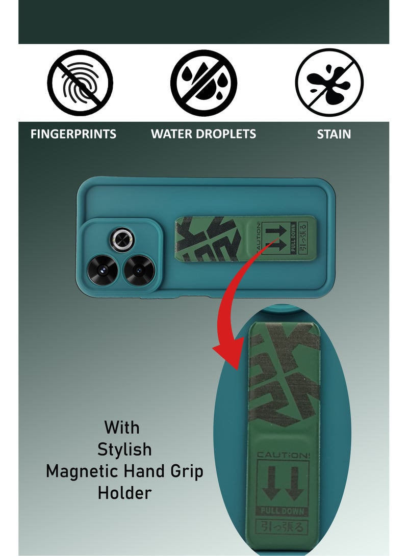 حافظة سيليكون صلبة أنيقة مع مقبض يد وحماية إضافية لهاتف Redmi 13 5G - أخضر - Image 4