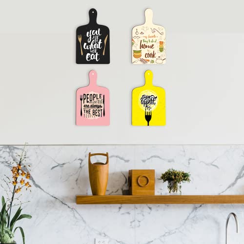 PAPER PLANE DESIGN Wall Art Wooden Kitchen Home Decor Items Pack of 4 (E) - Image 2