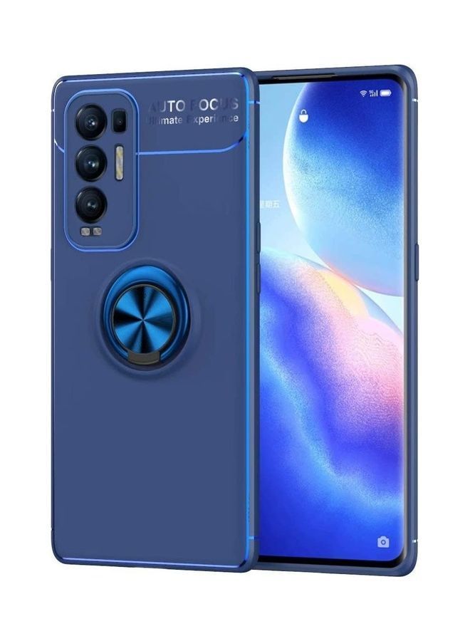 NIBEMINENT Protective Case Cover with Rotating Metal Magnetic Ring Kickstand for Xiaomi Poco M3 Pro Blue