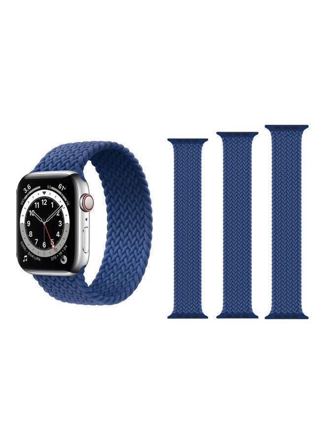 NIBEMINENT 3-Piece Replacement Band For Apple Watch Series 1/2/3/4/5/6/SE 38/40mm Atlantic Blue - Image 1