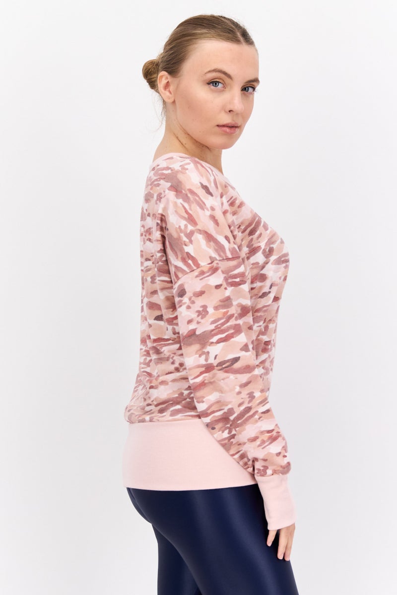 Tahari Sports Women Sportswear Fit Camouflage Outdoor Sweatshirt, Multicolor - Image 2