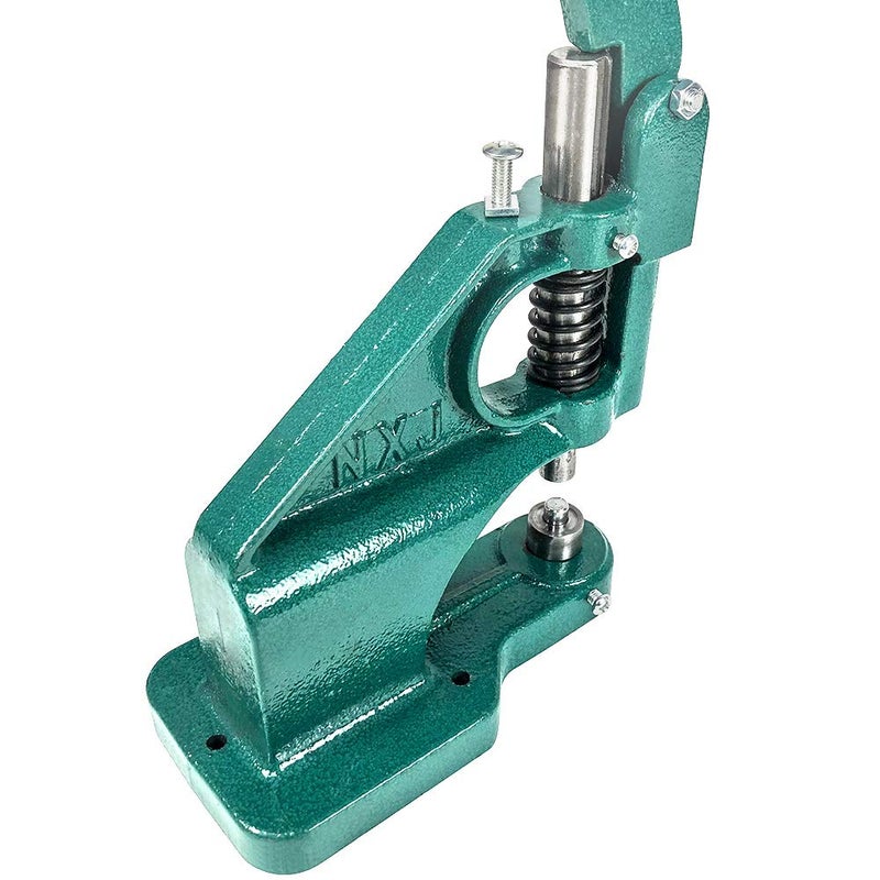 QWORK - Hand Press Heavy Duty Eyelet Grommet Machine Punch Tool Kit with 3 Dies and 1500 Pcs Silver Grommets - Image 2