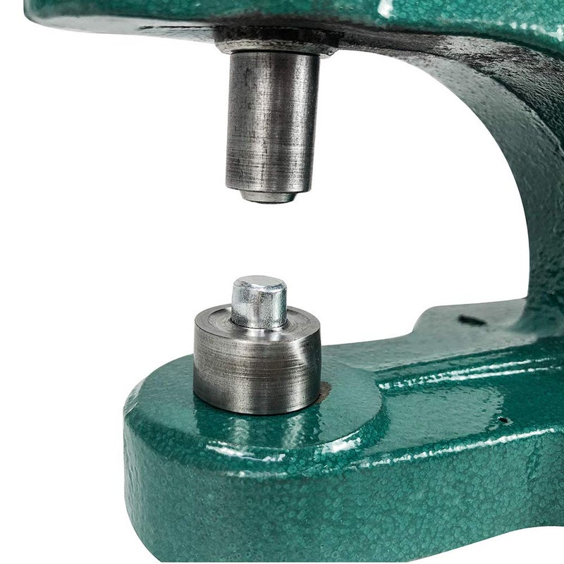 QWORK - Hand Press Heavy Duty Eyelet Grommet Machine Punch Tool Kit with 3 Dies and 1500 Pcs Silver Grommets - Image 4