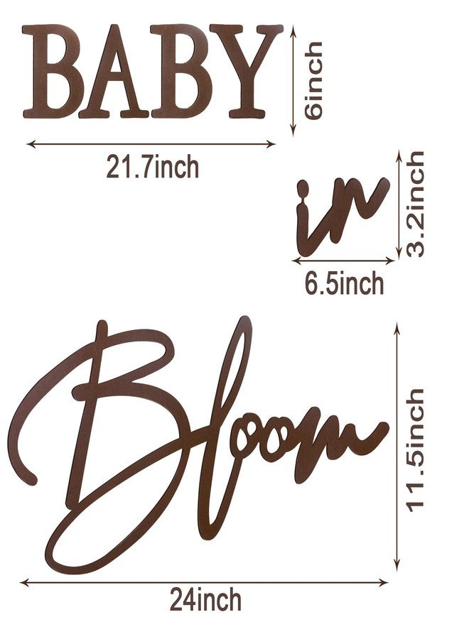 MASTRON Baby in Bloom Sign, 16”x24” Felt Letter Baby Shower Sign Baby in Bloom Party Decor Backdrop for Boy or Girl Baby Shower Gender Reveal 1st Birthday - Brown - Image 2