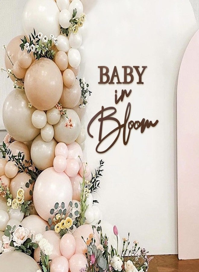 MASTRON Baby in Bloom Sign, 16”x24” Felt Letter Baby Shower Sign Baby in Bloom Party Decor Backdrop for Boy or Girl Baby Shower Gender Reveal 1st Birthday - Brown - Image 4