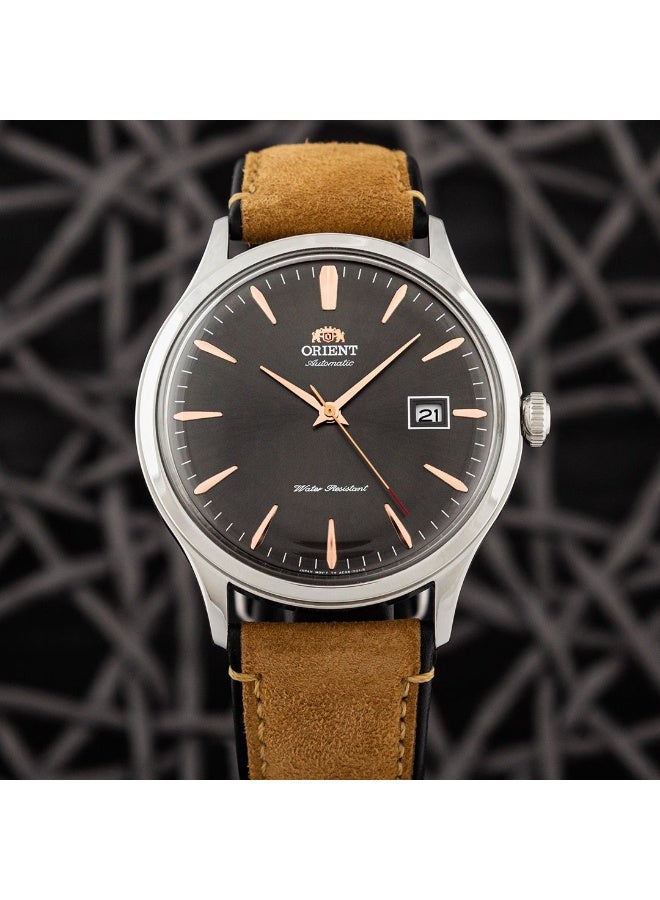 ORIENT Men Mechanical Classic Men's Watch TAC08003A0, 42mm Black Dial, Leather Strap, 30m WR - Image 1