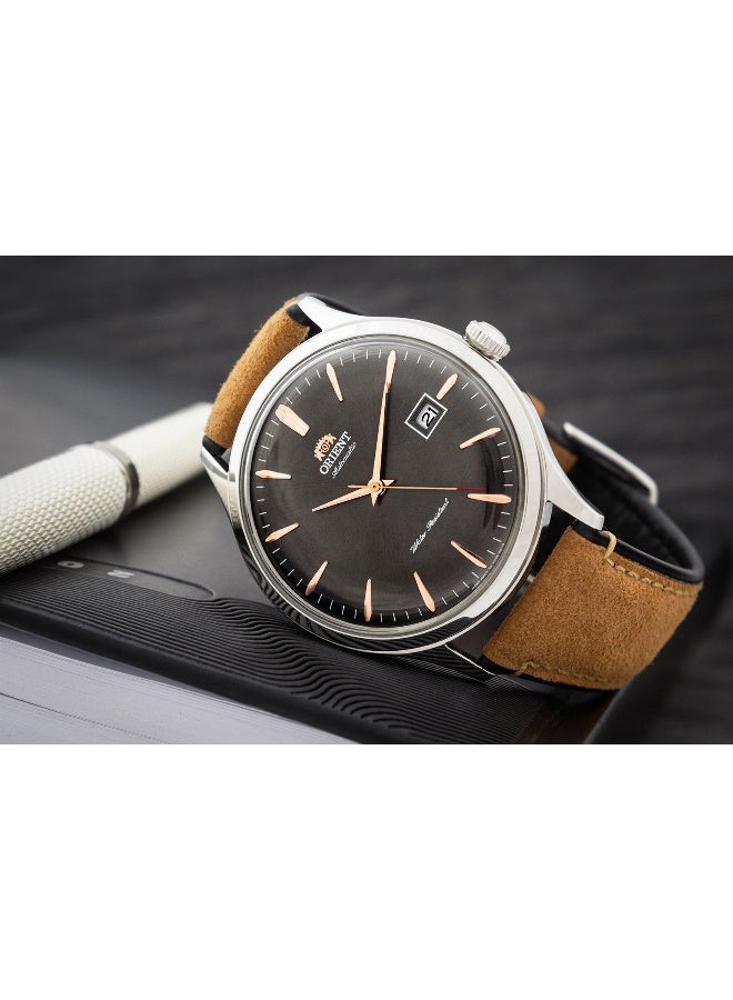 ORIENT Men Mechanical Classic Men's Watch TAC08003A0, 42mm Black Dial, Leather Strap, 30m WR - Image 2
