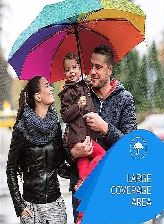 CESHTA Rainbow 3 Fold Umbrella for Rain - Automatic Open & Close Travel Umbrella for Women, Men & Kids, Windproof, Compact, Stylish, Lightweight - Image 4
