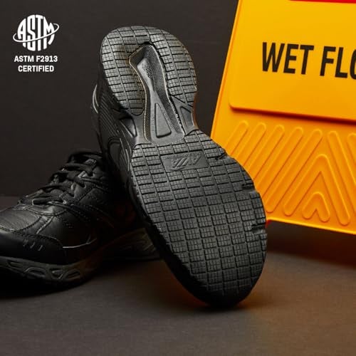 Avia Avi-Union II Non Slip Shoes for Men Food Service - Comfort Restaurant Slip Resistant Work Men's Sneakers- Black/Castle Rock, 12 Extra Wide - Image 5