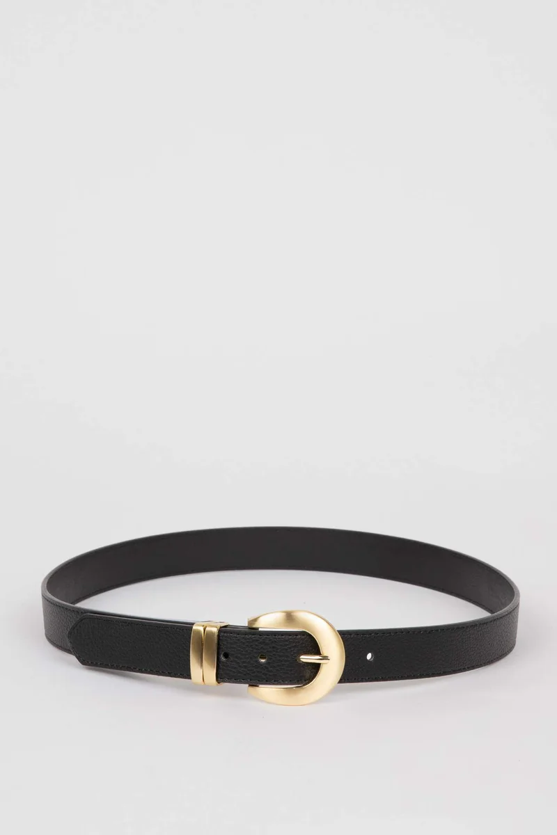 Defacto  Woman Faux Leather Gold Buckled Dress Belt for Women | Best Price UAE