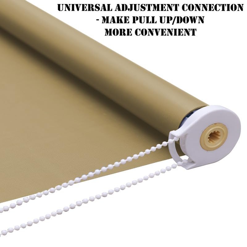 GREEN DECOR Roller Blinds 300 GSM Polyester Fabric Waterproof & Sun Blockage Corded Roll Up and Down Blinds Curtains for Window, Door, Balcony (Beige Color 3 X 8 Feet, Pack of 1 Piece) - Image 2