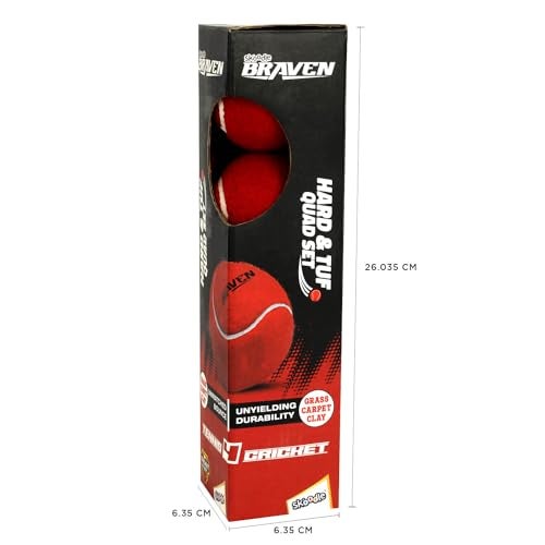 SKOODLE Braven TENNIS4CRICKET Tennis Ball for Cricket Tournament Hard & Tuf Ball |Street Match Cricket Ball Tennis for Lawn Cricket|Soft Tennis Balls|(Set of 4) - Image 3