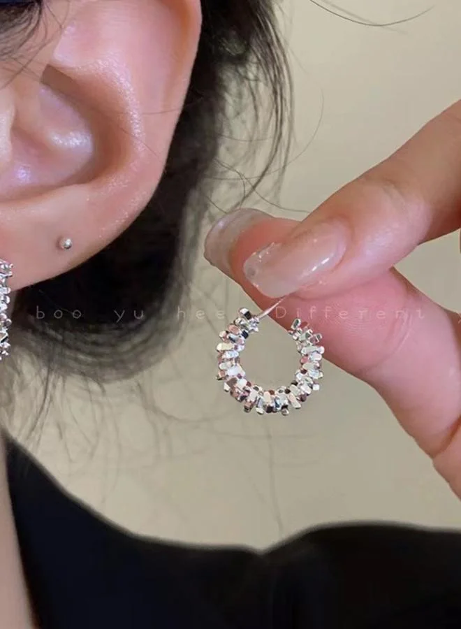 تايك تو Embellished Half Hoop Earrings